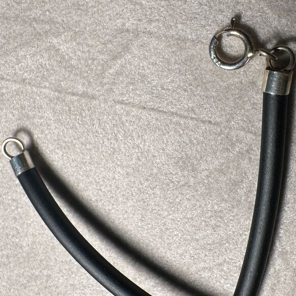 14.5” Black Cord Necklace - Minimalist | Unisex 925 Silver Clasp | Pendant Ready - Picture 9 of 16